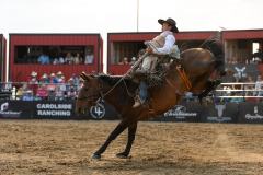Pollockville, Alberta - July26:Bronc Star Tour Finals
Ty Amen (Warner, AB) rides during the 2024 Bronc Star Tour Finals.
Photo credit: Logan Armstrong | crowbaitcreative.com