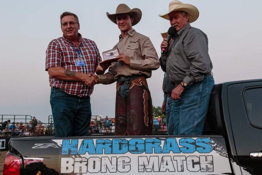 Winner Clay Elliott of the Hardgrass Bronc Match 2018